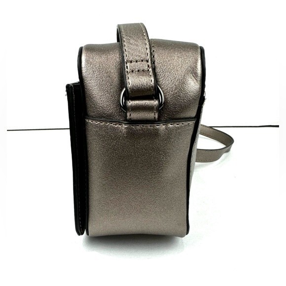 Gianni Bini Rectangular Gold Crossbody bag with gun metal studs/hardware - Picture 3 of 12